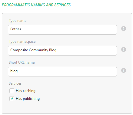 Specifying the short URL name for a dynamic data type